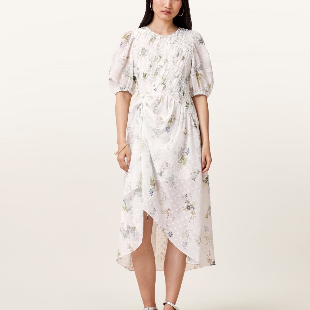 All Saints Serene Puff Sleeve Dress size 8 medium New without tags